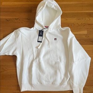 Fila White Classic Oversized Hoodie